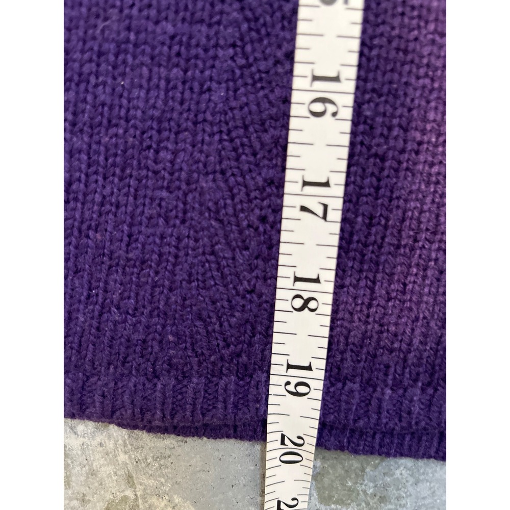 CHICOS Cowl Neck Knit Sweater Purple Women's Size 1 Acrylic Wool Blend Cozy Chic - Picture 5 of 6